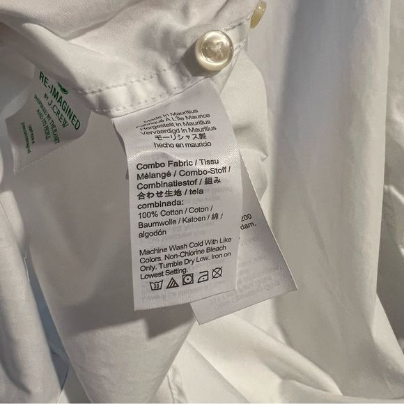 NEW J. Crew Relaxed Secret Wash Organic Cotton Poplin Button Down Shirt in White - Picture 5 of 5